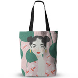 Girls Canvas Tote Bag Shoulder Canvas Shopping Bag