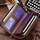 High-End Men's Matte Leather Zipper Wallet