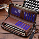High-End Men's Matte Leather Zipper Wallet