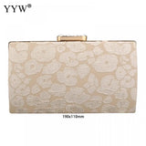 Lace Flower Evening Clutch Bag Beige Handbag