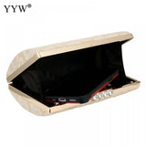 Lace Flower Evening Clutch Bag Beige Handbag