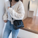 Vintage Chains Bucket Bag PU Leather Handbag Women Retro Shoulder Bag