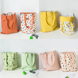 Double-Sided Cotton Linen Handbag Shopper Bag Reusable Grocery Bag