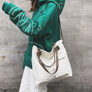 Retro Canvas Messenger Bag Women Casual Tote Large Capacity Handbag