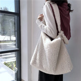 Plush Cross Shoulder Bag Large Capacity Lamb Hair Armpit Bag