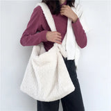 Plush Cross Shoulder Bag Large Capacity Lamb Hair Armpit Bag