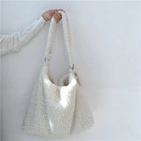 Plush Cross Shoulder Bag Large Capacity Lamb Hair Armpit Bag