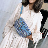 Graffiti Printed Fanny Pack for Women PU Waist Bags Kids Hip Hop Banana Bag