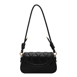 Solid Stripes Flap Hasp PU Leather Satchels Crossbody Bag