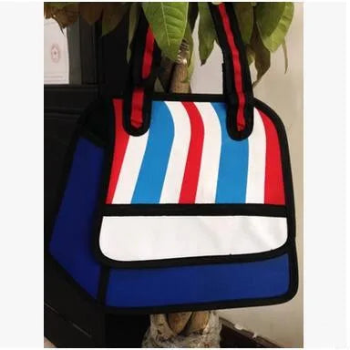 2D Bags National Novelty Small Shoulder Bag 3D Drawing Cartoon Comic Handbag