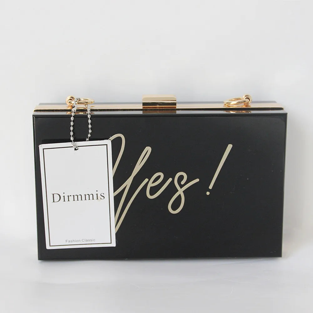 Vintage Solid Evening Bag Letter Handbag Clutch Purse