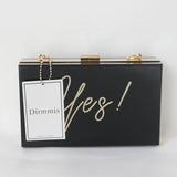 Vintage Solid Evening Bag Letter Handbag Clutch Purse