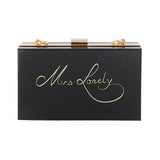 Vintage Solid Frame Evening Bag Letter Clutch Purse