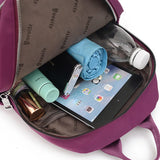 Women Diamond Lattice Nylon Backpack Retro School Bag