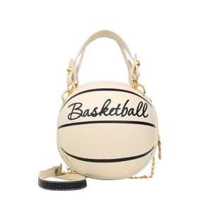 Basketball Shape Bags Women Chains Handbag Letter Shoulder Bags Female Mini
