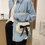Fashion Bowknot Handbag Pu Leather Shoulder Bag Stone Prints Crossbody Purse