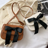 Fashion Bowknot Handbag Pu Leather Shoulder Bag Stone Prints Crossbody Purse