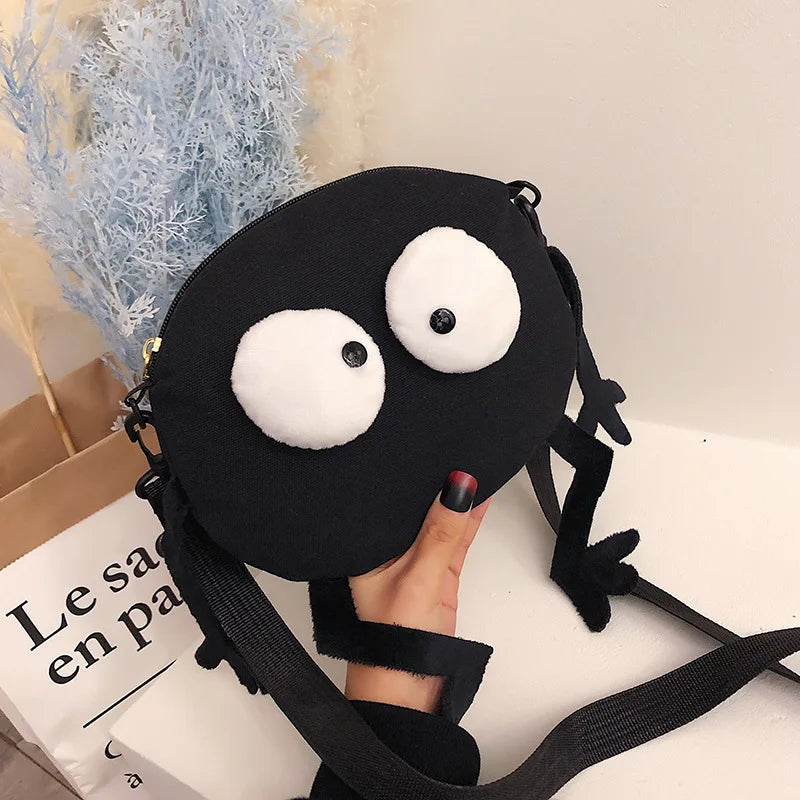 Big Eyes Canvas Girls Shoulder Bag Messenger Bag Kids Women Coin Purse