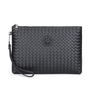 Men's Woven Clutch Bag Long Wallet Weave Knitting Handy Bag