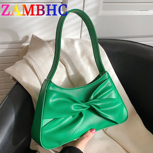 Bow Shoulder Bag Women Underarm Travel Handbag Purse Sac