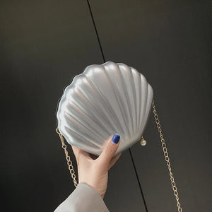 Sweet Shell Chain Shoulder Bag PVC Crossbody Clutch Bag