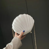 Sweet Shell Chain Shoulder Bag PVC Crossbody Clutch Bag