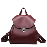 Leather Women Backpacks Female Bags for Teenage Girls