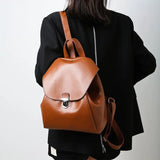Leather Women Backpacks Female Bags for Teenage Girls