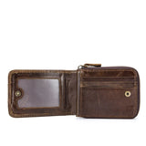 Men's Cow Leather Short Wallet Real Leather Cash Purses Clutch