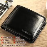 Men's Cow Leather Short Wallet Real Leather Male Cash Purses Clutch