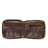 Men's Cow Leather Short Wallet Real Leather Cash Purses Clutch