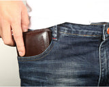 Men's Cow Leather Short Wallet Real Leather Male Cash Purses Clutch