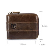 Men's Cow Leather Short Wallet Real Leather Cash Purses Clutch