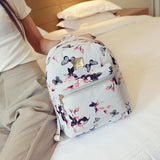 Butterfly Flower Children Backpack Floral Pattern PU Leather Leisure Backpack