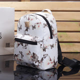 Butterfly Flower Children Backpack Floral Pattern PU Leather Leisure Backpack