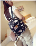 Butterfly Flower Children Backpack Floral Pattern PU Leather Leisure Backpack