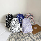 Butterfly Flower Backpack Floral Pattern Student Daypack Large Capacity