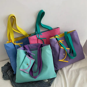 Canvas Shoulder Bag Large Capacity Eco Tote Bags For Women
