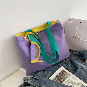 Canvas Shoulder Bag Large Capacity Eco Tote Bags For Women