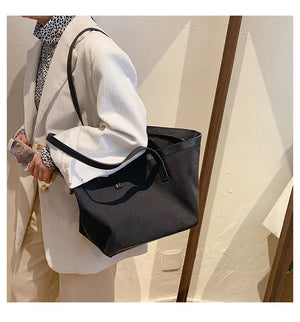 Large Capacity Canvas Tote Bag Foreign Style Shopper Bag