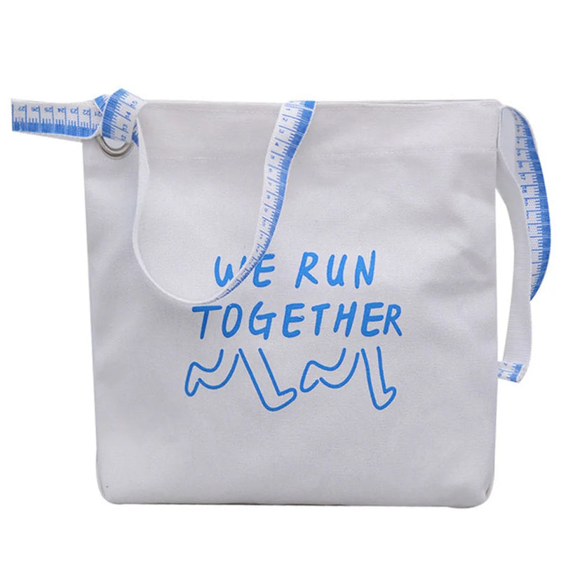 Canvas Women Bag Casual Handbags Women Bags Letters Printed Shoulder Beach Bag