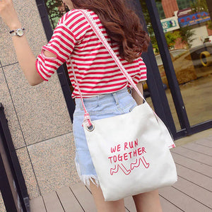 Canvas Women Bag Casual Handbags Women Bags Letters Printed Shoulder Beach Bag