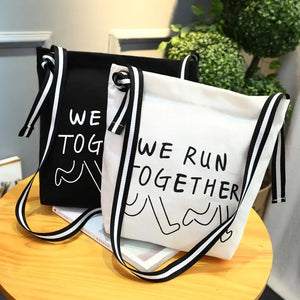 Canvas Women Shoulder Bag Crossbody Bags Letter Printed Handbag