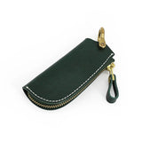 Leather Car Key Bag Holder Zipper Keychain 100% Cowhide