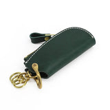 Leather Car Key Bag Holder Zipper Keychain 100% Cowhide