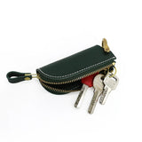 Leather Car Key Bag Holder Zipper Keychain 100% Cowhide