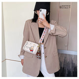 Bear Print Crossbody Bag Cartoon Design Small Square Purse for Women