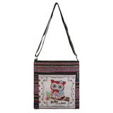 Owl Shoulder Bag Women Messenger Bag Embroidered Fabric Canvas Bag