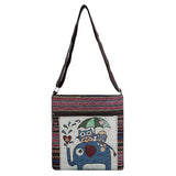 Owl Shoulder Bag Women Messenger Bag Embroidered Fabric Canvas Bag