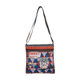 Owl Shoulder Bag Women Messenger Bag Embroidered Fabric Canvas Bag